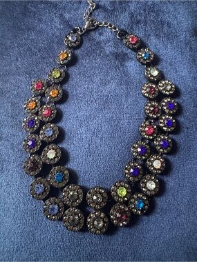 Multicolor Crystal Statement Necklace - Women Jewelry